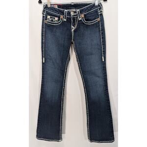 True Religion Big T Bootcut Jeans Women’s 26 Made in USA Blue Stitching